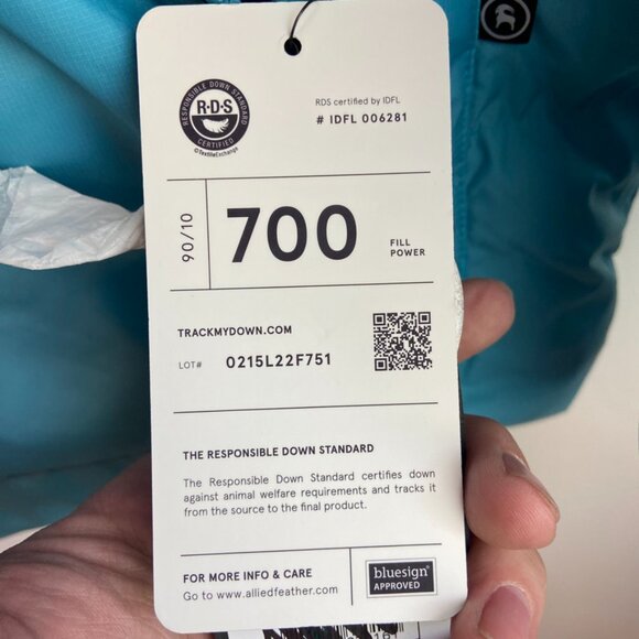 NWT Backcountry Fjord Blue Raglan Allied Down Jacket - Picture 4 of 9